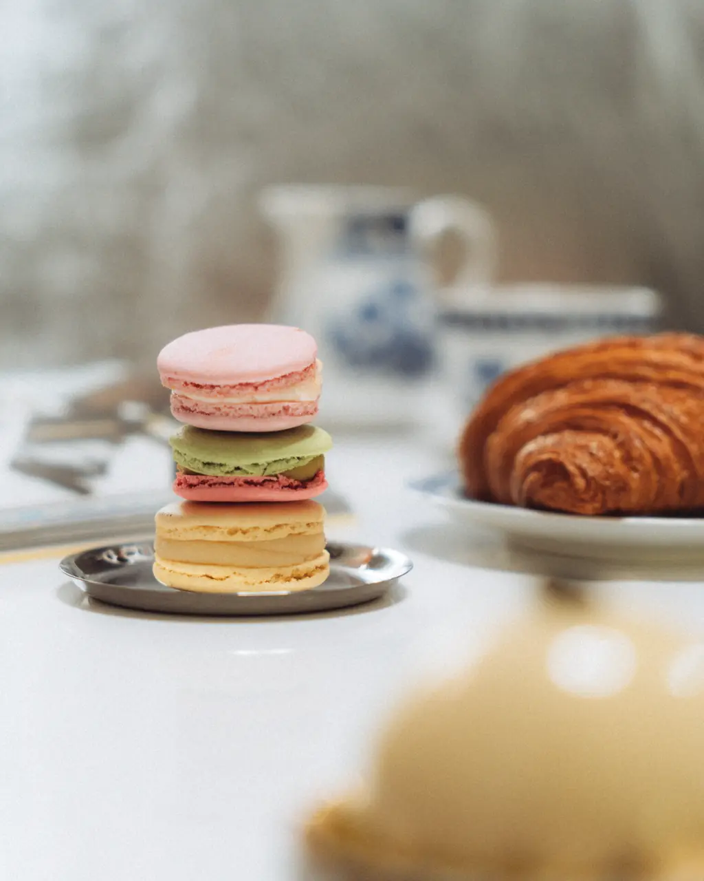 Selection of handcrafted French macarons with fruit fillings