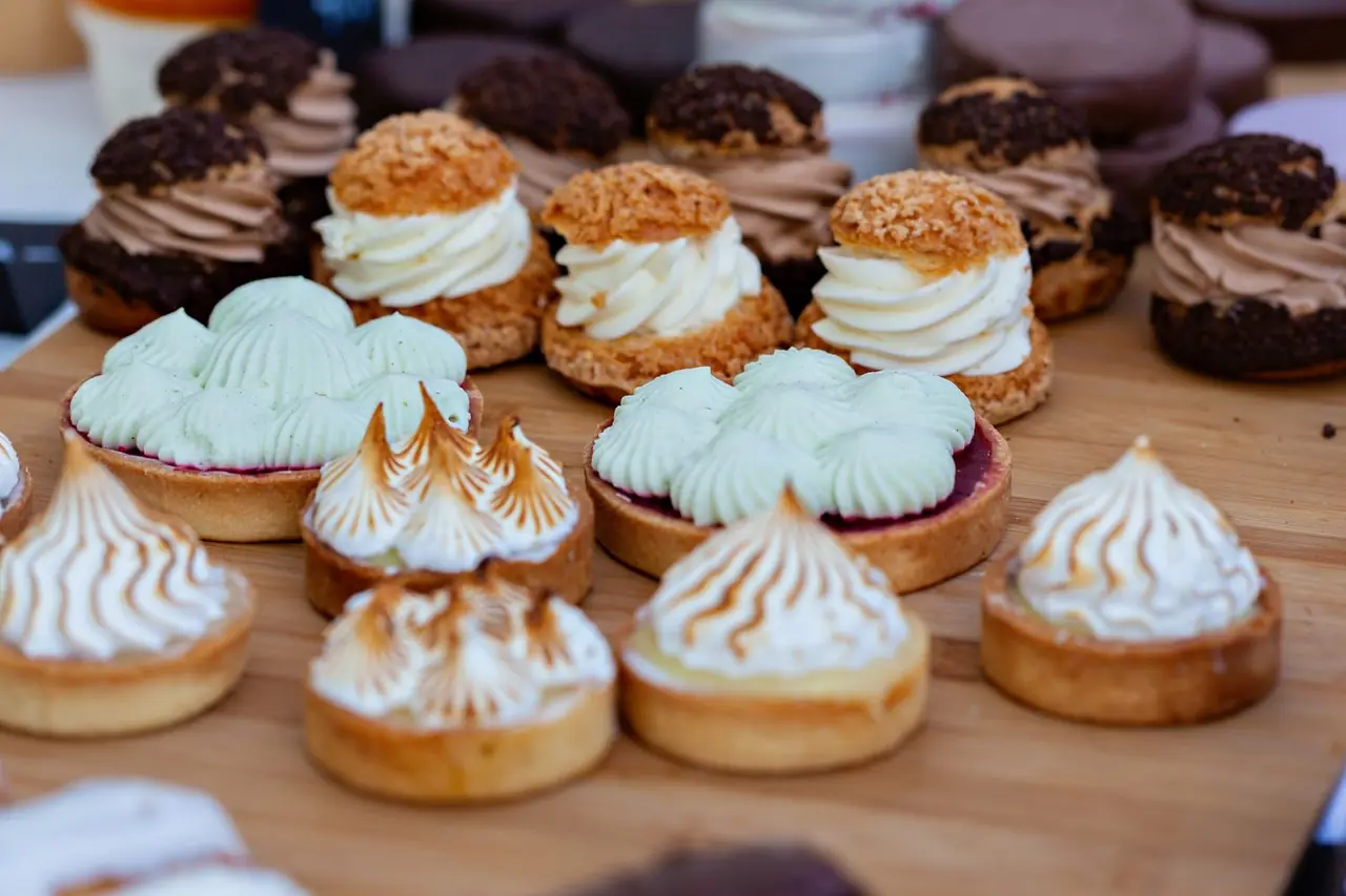 Artisan patisserie dessert arrangement showcasing delicate textures